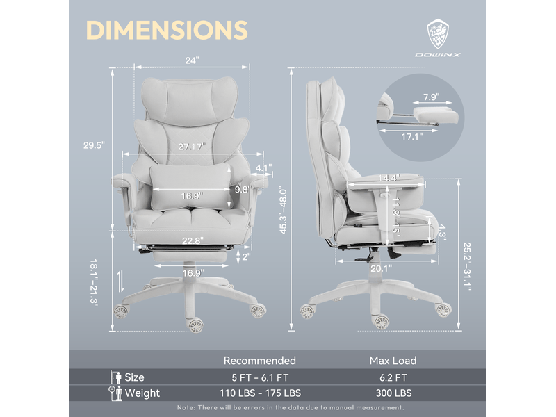  Fauteuil gaming ergonomique – assise à ressorts ensachés – dossier doublement rembourré – coussin lombaire réglable – accoudoirs et repose-pieds – similicuir blanc  - Conforama C