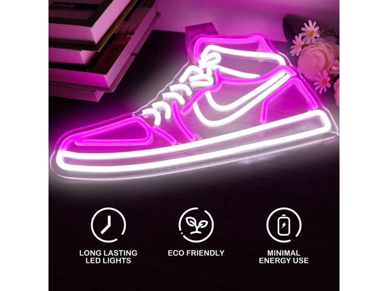  Enseigne néon sneaker pour , enseignes lumineuses à led pour garçons, maison, décoration murale (rose)  - Conforama C