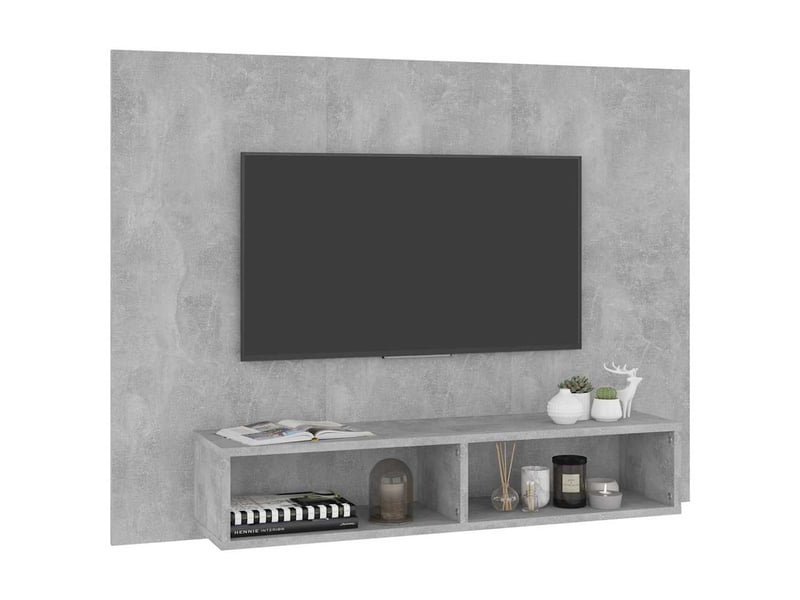  Meuble tv - banc tv - meuble de rangement mural gris béton 120x23,5x90 cm bois d’ingénierie  - Conforama E