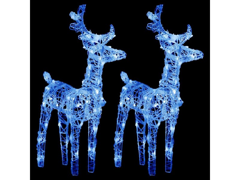  Rennes de noël 2 pcs 80 led bleu acrylique  - Conforama C