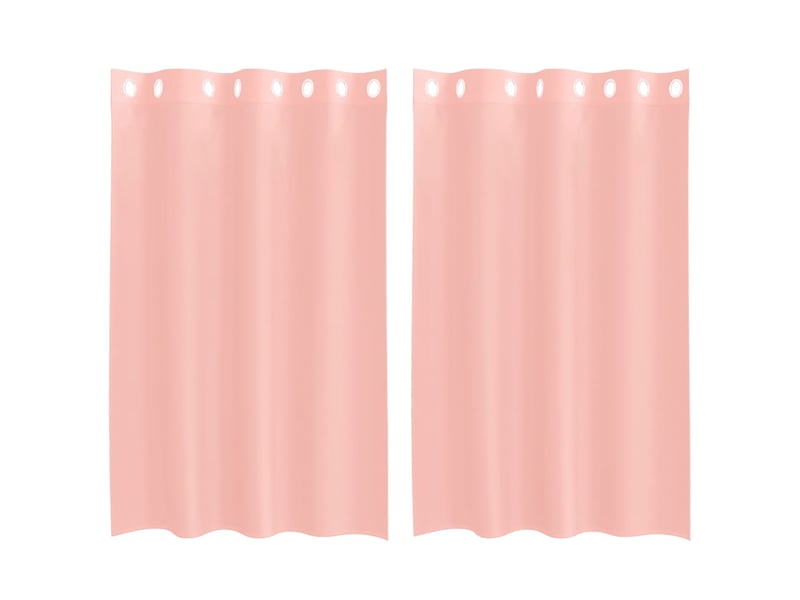  Lot de 2 rideaux en voile, voilages avec œillets rose 140x175 cm cf44398  - Conforama A