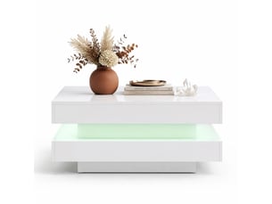 Table basse carré(e) coloris blanc <strong>HAUSS SPOLE</strong> <strong></strong> - 70 cmx70 cm