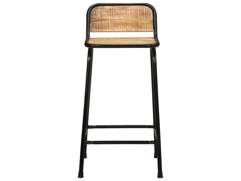  Lot de 2 tabouret de bar, chaise de bar bois massif manguier brut  - Conforama A