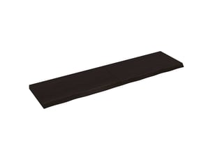 Comptoir de salle de bain, plan de travail marron foncé bois massif traité cf65881