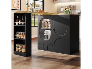 Bar coloris noir <strong>MERAX</strong> <strong>table de bar noir</strong> - 204 cm