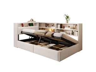 Lit banquette 90x200 cm <strong></strong>  <strong>Radiant Stride</strong> coloris blanc