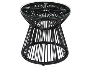 Table de jardin ronde 40x40x42 cm style bohème noir