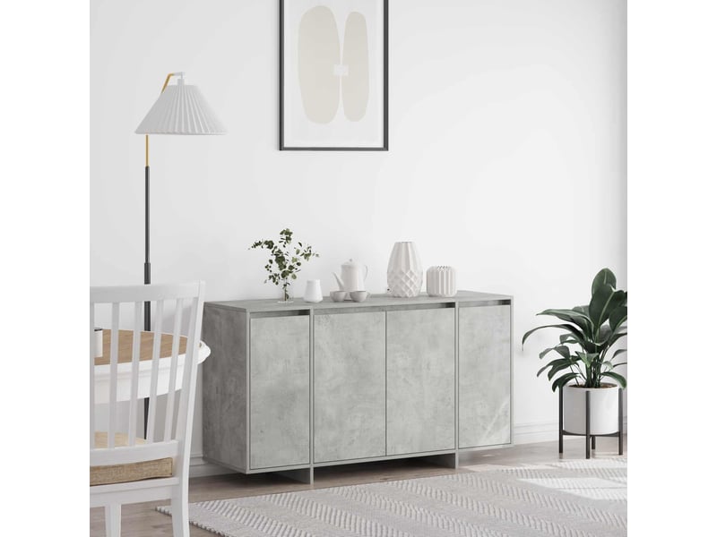  Buffet - bahut - meuble de rangement gris béton 135 x 41 x 75 cm bois d'ingénierie  - Conforama B