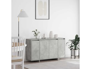 Buffet - bahut - meuble de rangement gris béton 135 x 41 x 75 cm bois d'ingénierie