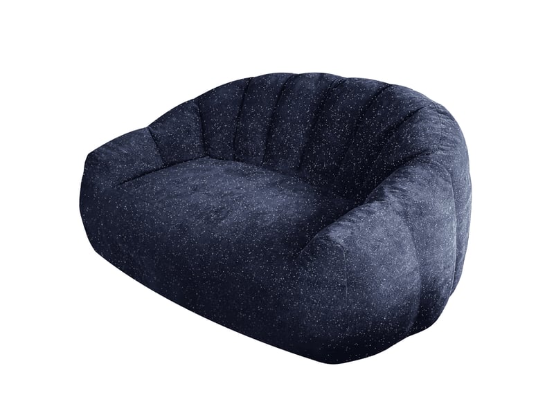 Canapé pouf ours à motif ciel étoilé 140x98x61 cm avec accoudoirs et assise spacieuse bleu sans matériau précisé  - Conforama A