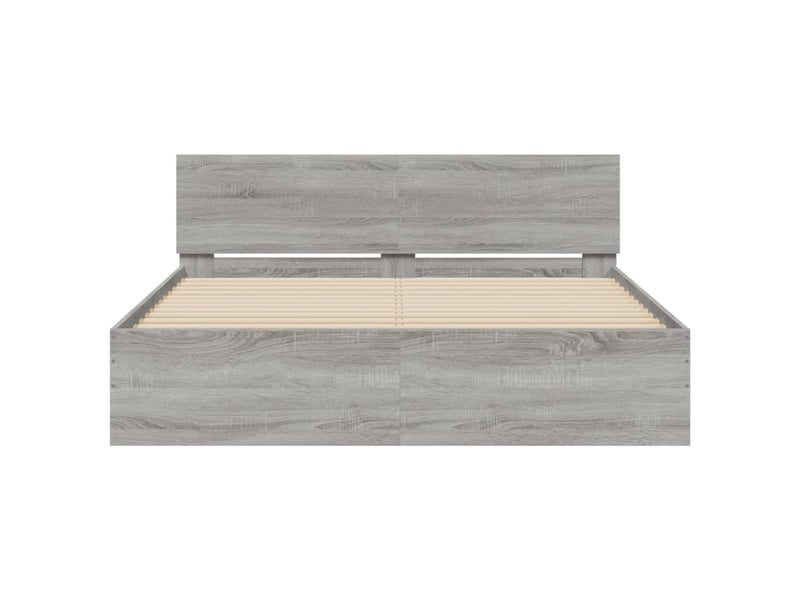 Lit double- lit adulte -  cadre de lit sans matelas sonoma gris 150x200 cm  - Conforama D