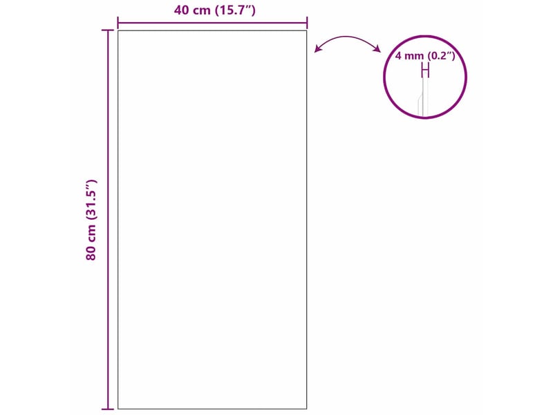  Miroir mural rectangulaire 40 x 80 cm verre trempé cf62865  - Conforama E