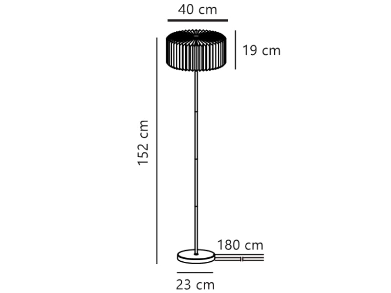  Lampadaire vivienne métal noir , h. 152 - ip20 - e27 nordlux intérieur 2612284003 - Conforama E