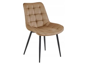Chaise - leobert - bera - velours marronpieds noirs - 54 x 60 x 88 cm - lot de 2