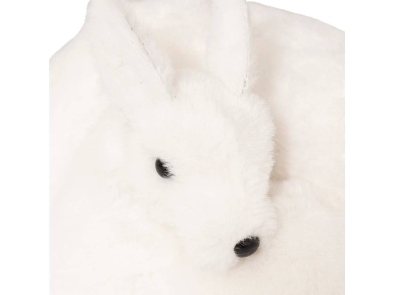  Statuette renne avec son petit polaire 42cm blanc  - Conforama C
