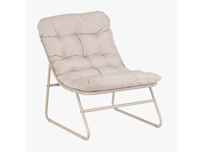  Ensemble de mobilier de jardin 4 places avec table en métal beige  - Conforama E