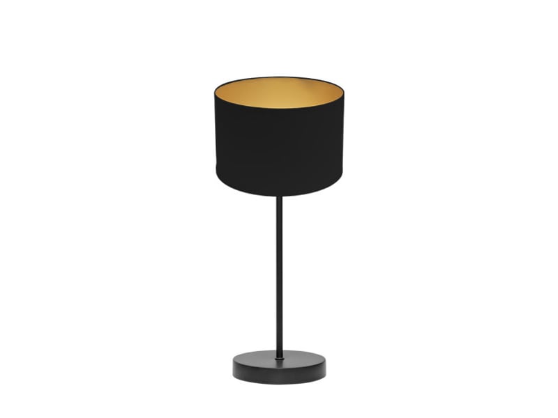  Fabrilamp anuska lampe à poser noir doré, abat-jour textile intérieur doré, 1 x e14, 46 cm 188671009 - Conforama A
