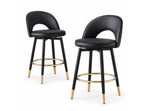 tabouret de bar <strong>STILVORA</strong> - noir hauteur d'assise 63.5 cm vendu Par paire