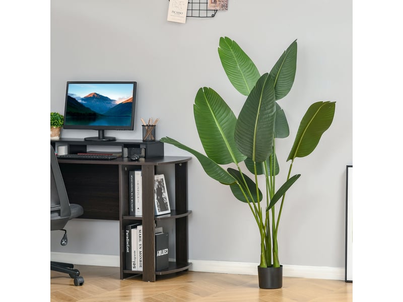  Bananier artificiel 160 cm, 10 feuilles, pot inclus, vert, intérieur extérieur maison bureau  - Conforama D