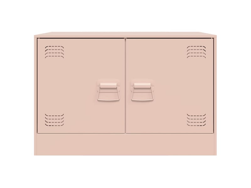  Meuble tv - banc tv - meuble de rangement rose 67x39x44 cm acier  - Conforama E