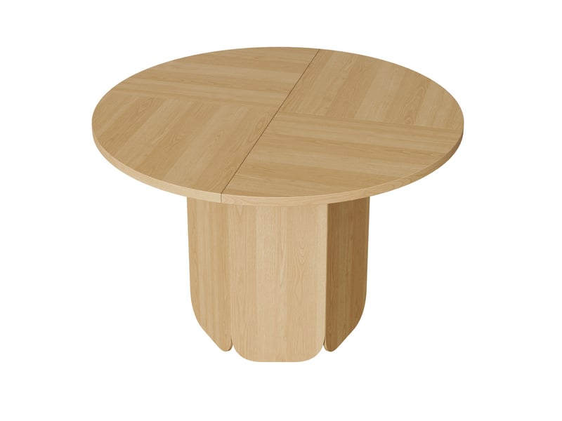  Table à manger ronde 120 x 120 cm, 4-6 personnes, style scandinave, chêne, sans chaises Jamama eleni - Conforama W