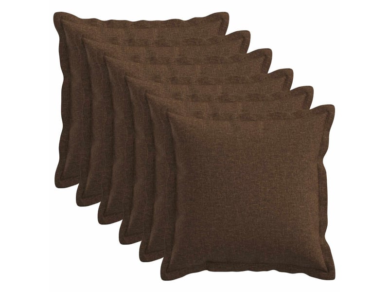 Lot de 6 coussins avec oreiller, coussins décoratifs houten marron lin synthétique cf51311 - Conforama B
