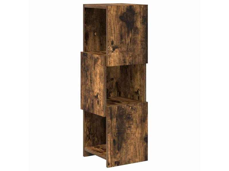  Meuble d'angle, meuble de rangement salon 25,5x25x80cm bois d'ingénierie chêne fumé  - Conforama A