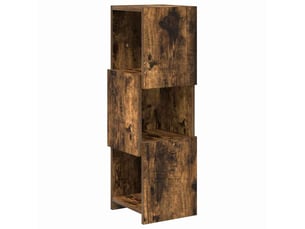 Meuble d'angle, meuble de rangement salon 25,5x25x80cm bois d'ingénierie chêne fumé