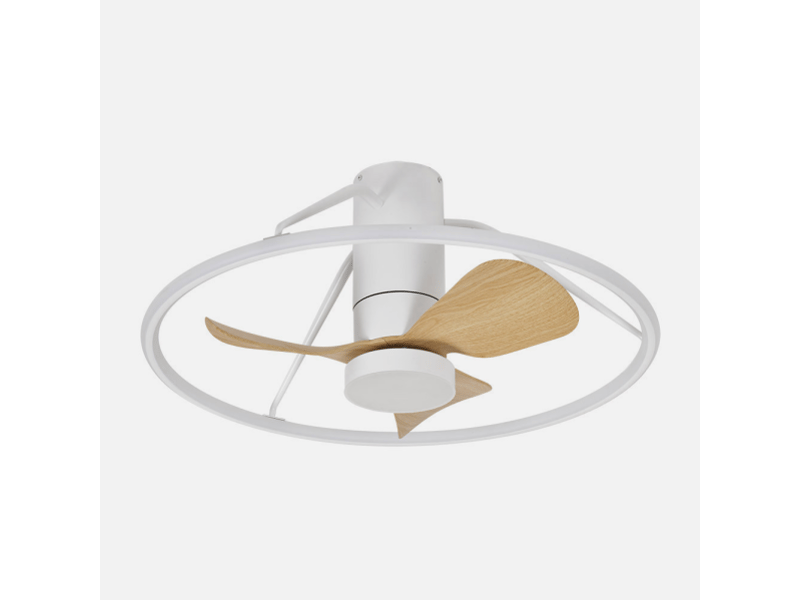  Ventilateur de plafond fabrilamp oporto dc blanchêtre 3 pales 66 cm 6 vitesses led 46 w télécommande 243699068 - Conforama D