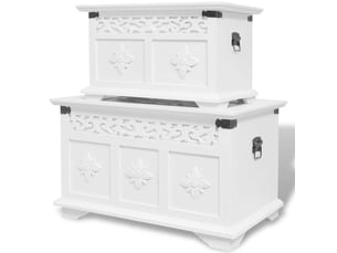 Ensemble de deux coffres de rangement blanc