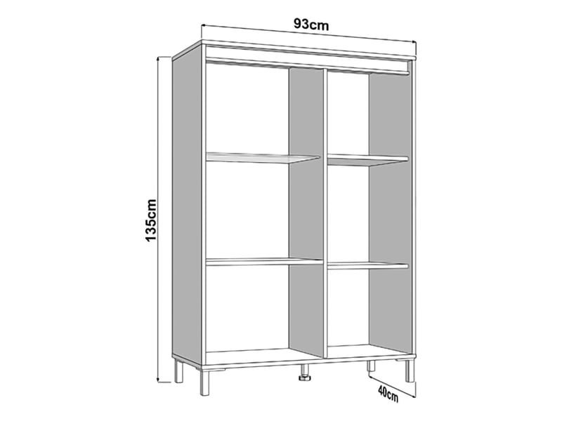  Buffet vignate, bahut 4 étagères, 93x40x135h cm blanc crème Vignate - Conforama D