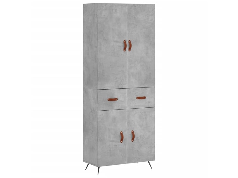  Buffet haut - bahut - meuble de rangement gris béton 69,5x34x180 cm bois d'ingénierie  - Conforama A