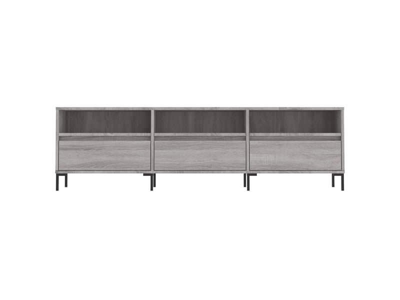  Meuble tv - banc tv - meuble de rangement sonoma gris 150x30x44,5 cm bois d'ingénierie  - Conforama E