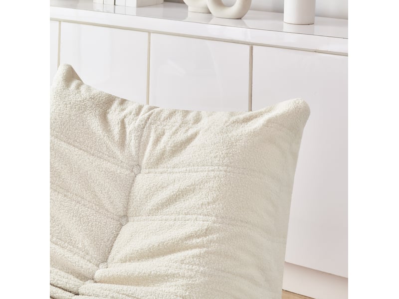  Fauteuil relax 100x90x70 cm avec repose-pieds beige  - Conforama D