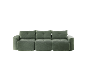 Canapé droit compressé fixe <strong>MODFU</strong> <strong></strong> 3 places Velours côtelé vert sauge