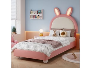 Lit simple 90x200 cm coloris rose