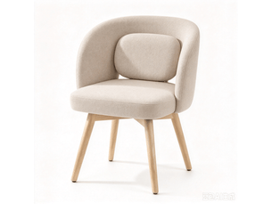Lot de 2 chaises de salle à manger 50x47x77.5 cm pivotantes 360° en bois couleur beige, confort et soutien