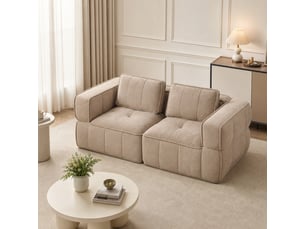Canapé droit compressé fixe <strong>MEUBLES COSY</strong> <strong></strong> 2 places Tissu