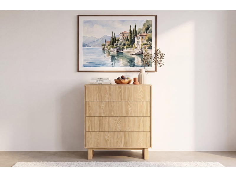  Sumba - commode 93 cm mélaminé chêne clair  - Conforama B