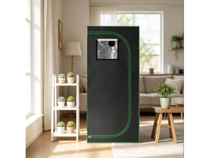 Mini-serre intérieure 80x80x180 cm – noir et vert – 5 aérations réglables et revêtement réfléchissant