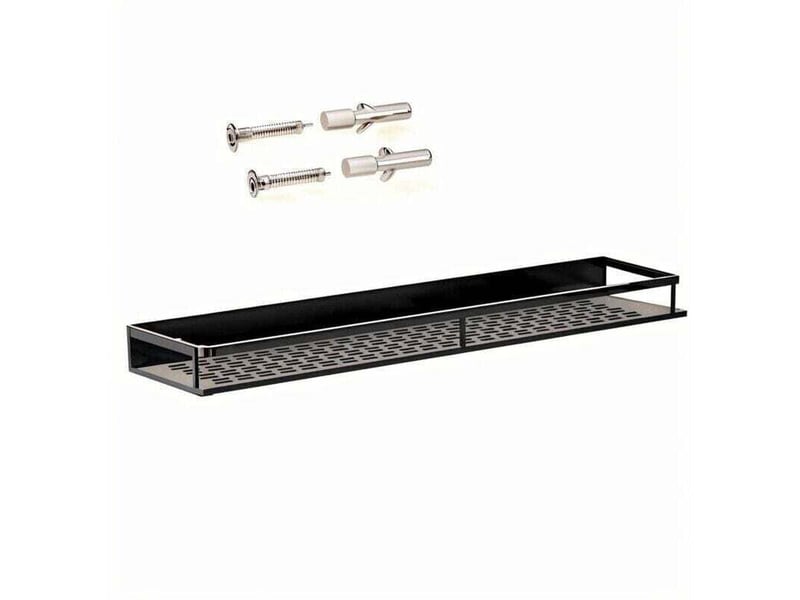  Enowelir étagère de salle de bain en acier inoxydable noir 50 cm support de douche étagère murale  - Conforama E