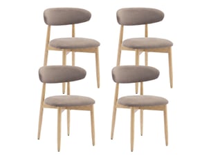 Lot de 4 chaises en bois massif, robustes et élégantes, style nordique minimaliste, idéales pour salle à manger et cuisine,marron