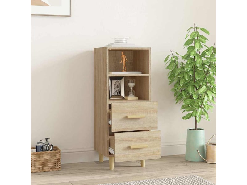  Buffet - bahut - meuble de rangement chêne sonoma 34,5x34x90 cm bois d'ingénierie  - Conforama C