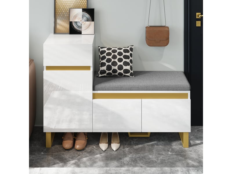  Meuble à chaussures de grande capacité, meuble de rangement à plusieurs étages pour la maison avec tiroirs et portes. Pour l'entrée  - Conforama E