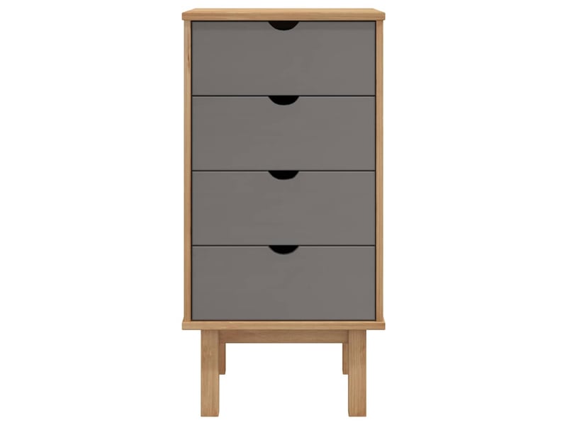  Commode, armoire à tiroirs bureau otta marron et gris 45x39x90 cm bois de pin massif  - Conforama C