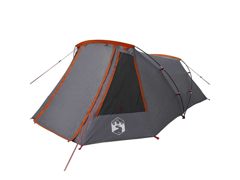 Tente tunnel, tente de camping 3 personnes gris et orange - Conforama D