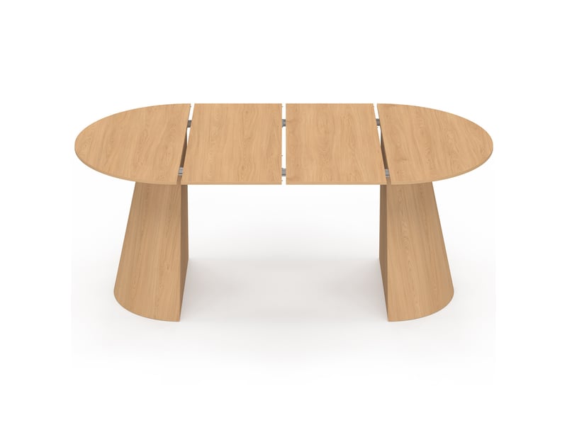  Table à manger ronde extensible angele 4-10 personnes bois effet hêtre 110-200 cm  - Conforama C