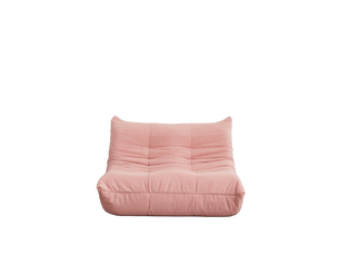Fauteuil de sol sans accoudoirs en chenille rose