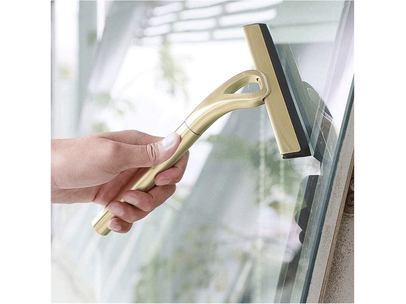  Grattoir de douche doré, 22,5 cm, sans traces, crochet à ventouse, pour miroirs, sols, vitres et tables  - Conforama D