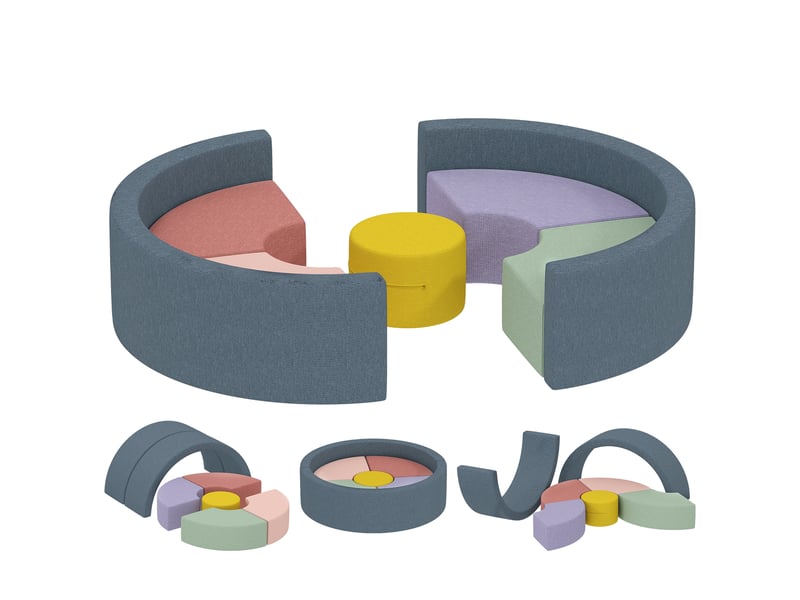  Parcours motricité bébé module motricité bébé 7 pièces avec housse lavable 107 x 107 x 30 cm multicolore  - Conforama A